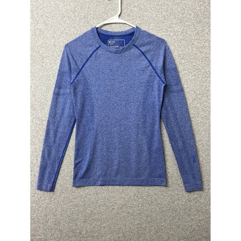 Figs Underscrub Women Small Blue Seamless Long Sleeve W23KW1004 Medcore Athletic